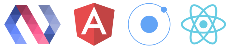 Showing logos of popular front-end frameworks